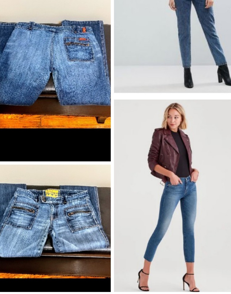 Rare 7FAM Vintage 2001 cropped jeans one pocket